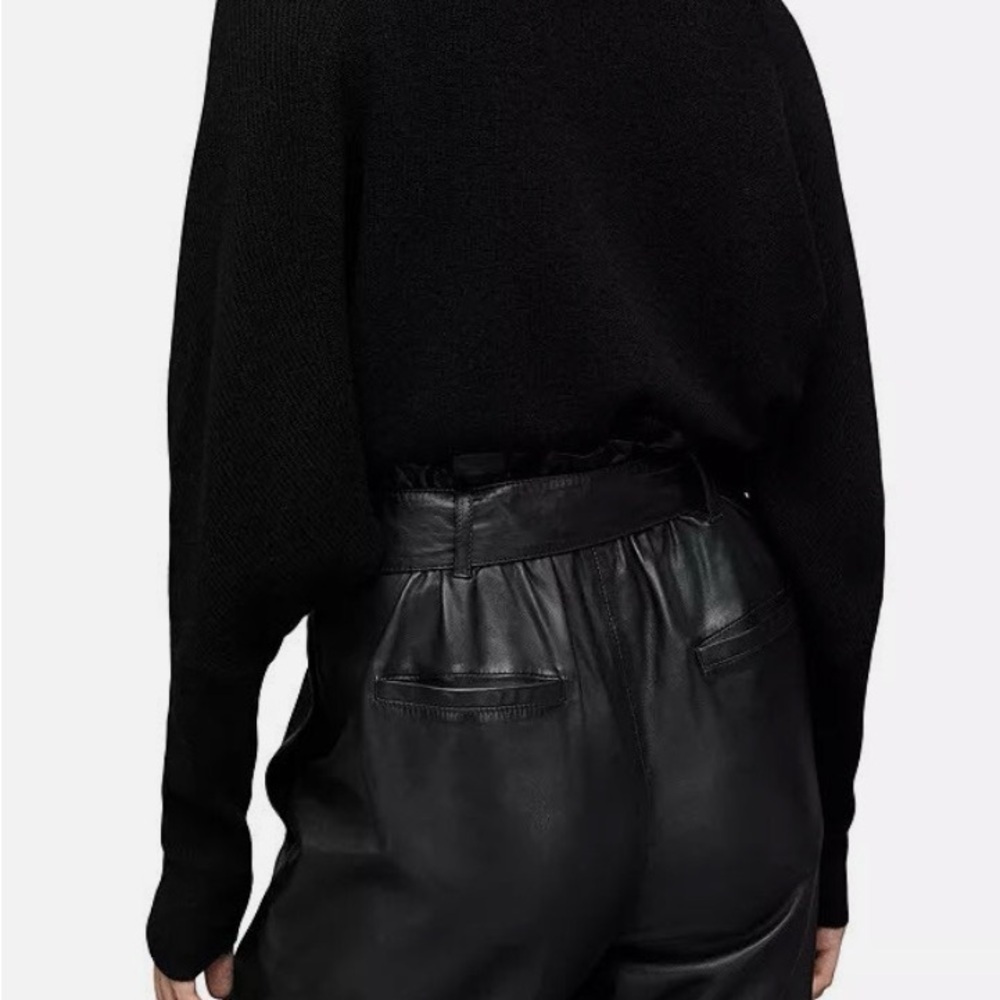 AllSaints Cashmere Wool Black Knit Turtleneck Sweater - Picture 4 of 8